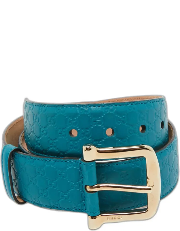 Microguccissima Leather Buckle Belt 80cm
