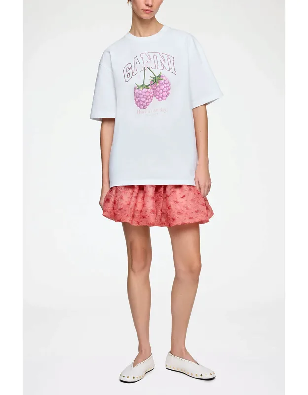White T-shirt With Raspberries