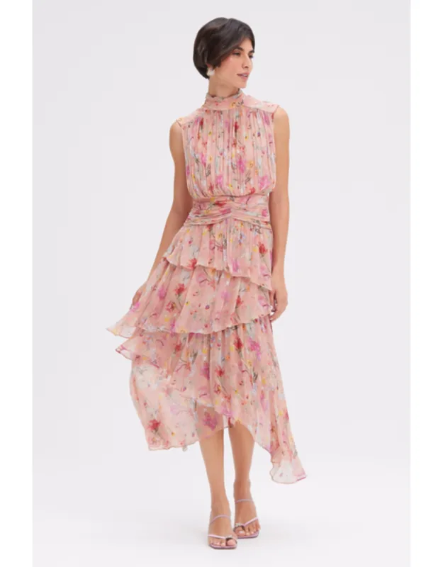 Lily Flower Sleeveless Midi Dress