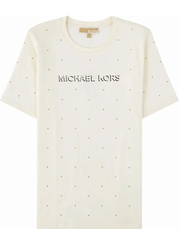 T-shirt With Logo And Rhinestones