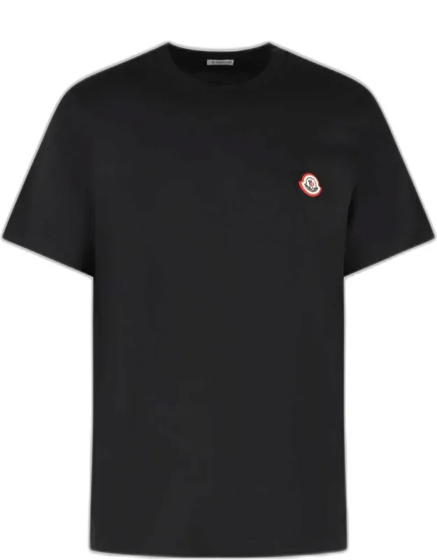 T-shirt With Ribbed Crew Neck And Multi-layered Logo Patch