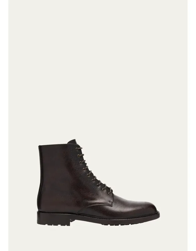 Burnished Leather Ankle Boots