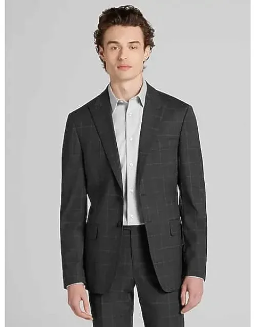 Slim Fit Windowpane Suit Jacket