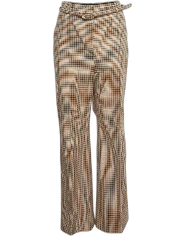 Plaid Straight Fit Trousers