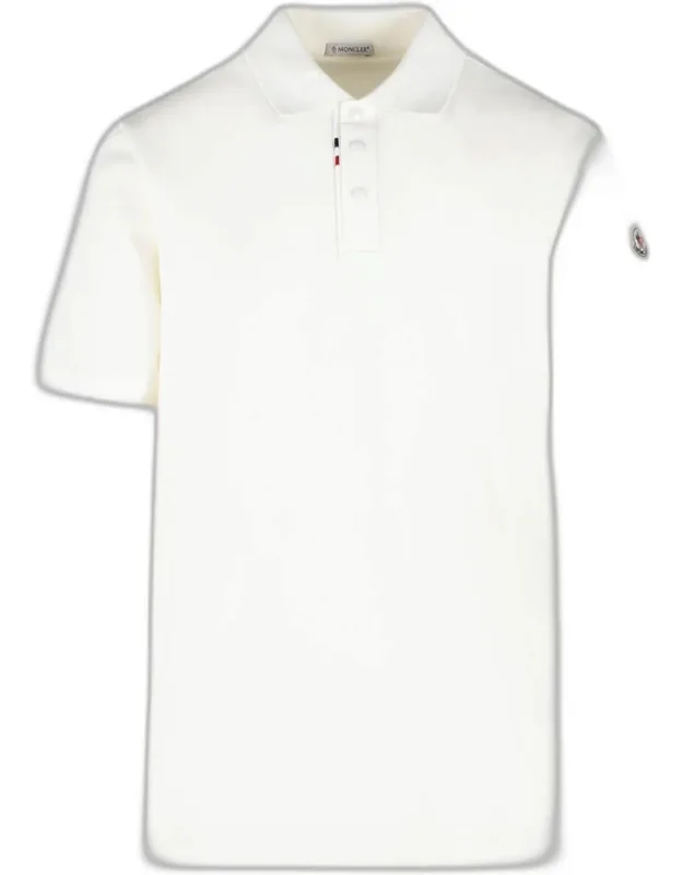 Polo Shirt With Iconic Logo Patch And Ribbed Hem