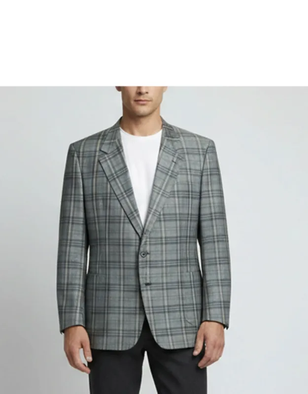 Vintage Plaid Cotton Regular Fit Blazer