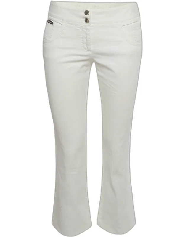 White Denim Straight Fit Capri Jeans