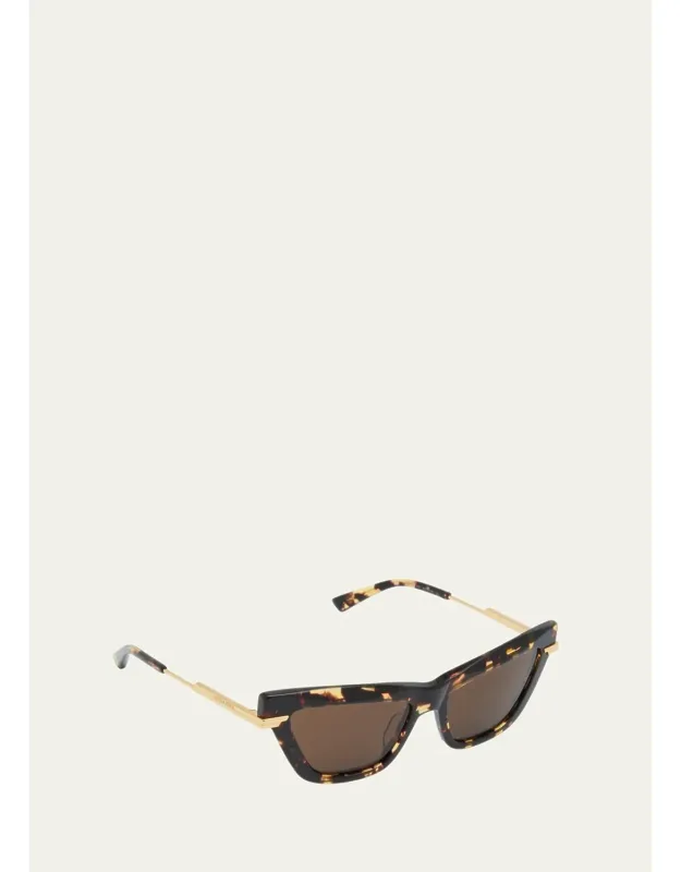 Logo Mixed-media Cat-eye Sunglass