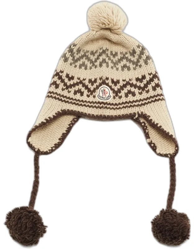 Fair Isle Knit Chullo Pom Pom Beanie