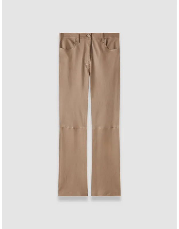 Duke Leather Stretch Trousers, Cropped Slim-fit With Flared Leg