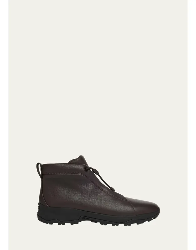 Triple Stitch Vetta Grained Leather Sneaker Boots