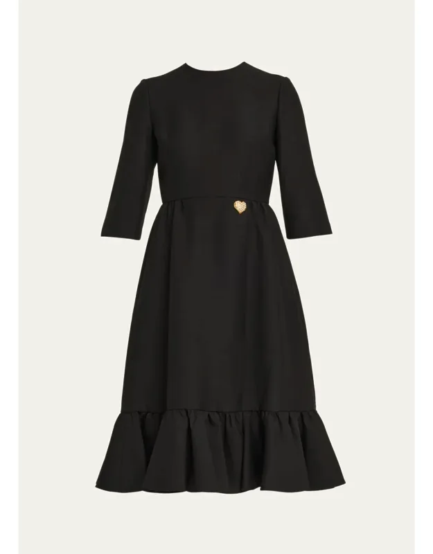 Heart Flounce Crepe Couture Dress
