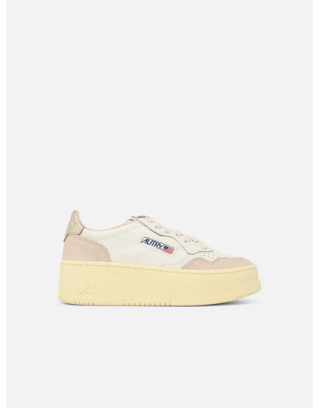 Autry 'platform Low' Sneakers With Embroidered Logo And Rubber Platform Sole