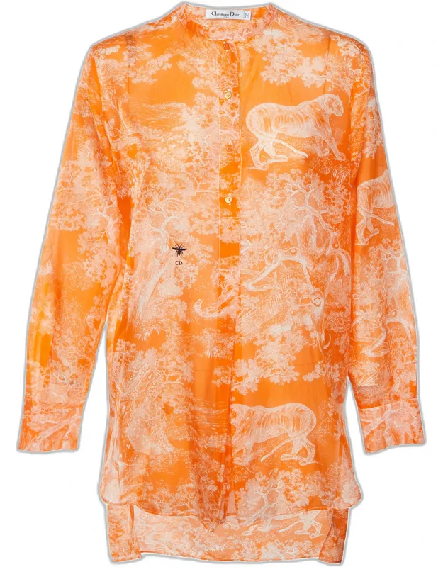 Toile De Jouy Print Muslin Sheer Tunic