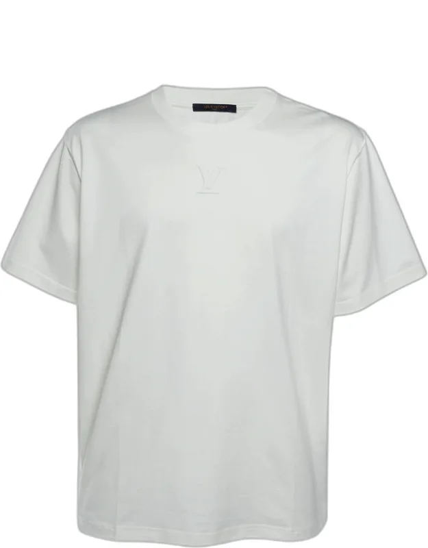 Off White Embossed Logo Jersey Crewneck T-shirt