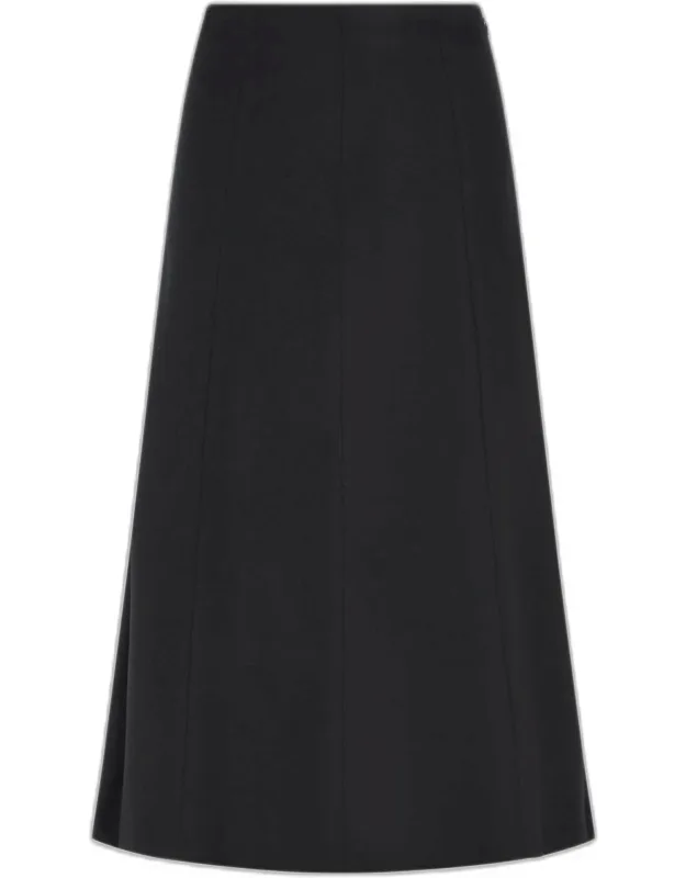 Wool Blend Midi Skirt
