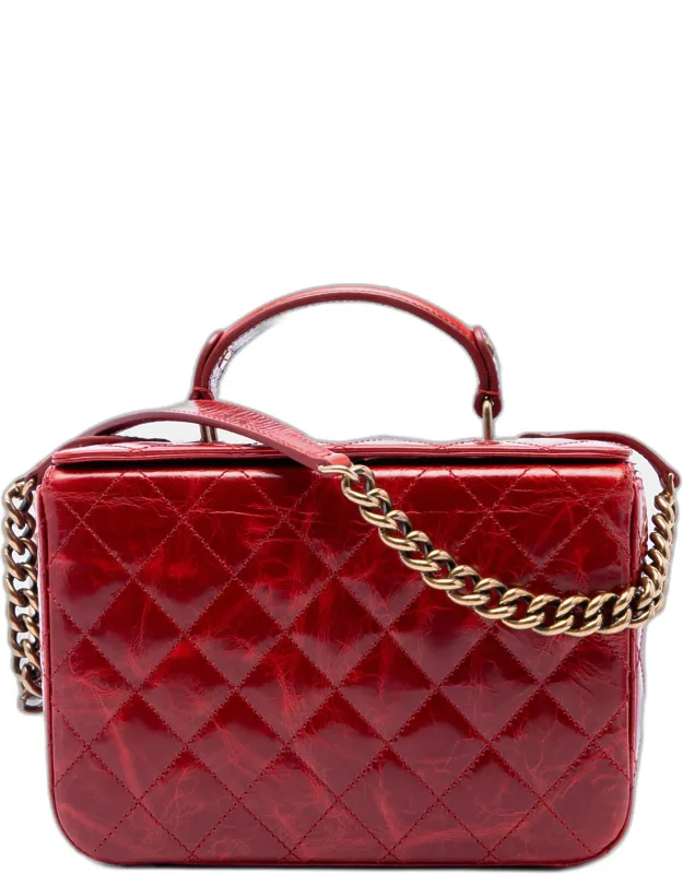 Quilted Calfskin Vanity Top Handle Bag
