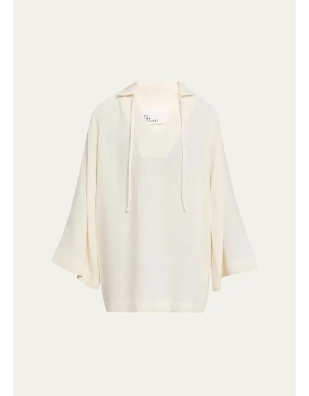 Linen-blend Tunic Coverup