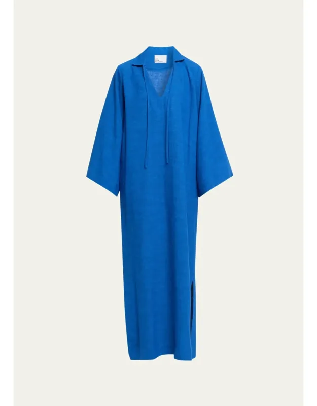 Linen-blend Tunic Caftan Coverup