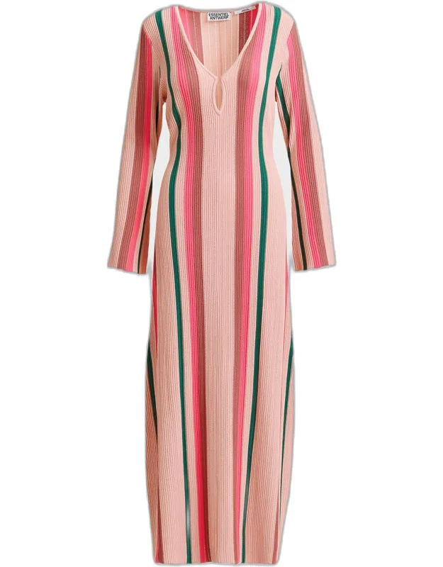 Striped Knit Maxi Dress