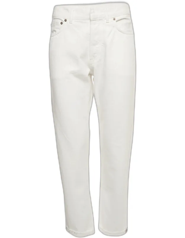 White Denim Straight Leg Boyfriend Jeans