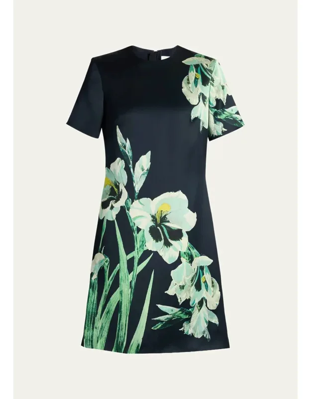 Floral Satin Mini Dress
