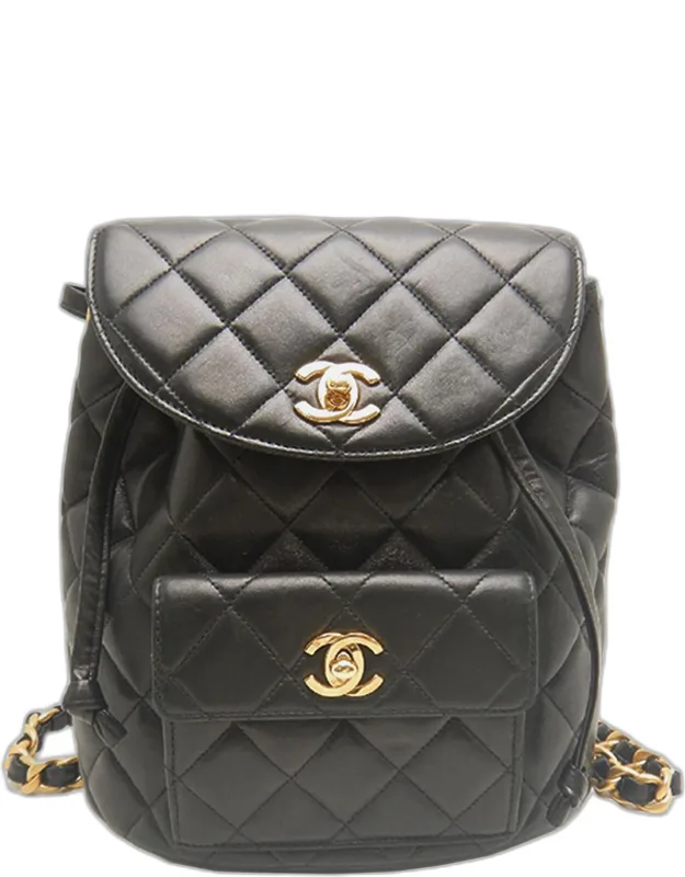 Duma Medium Quilted Lambskin Leather Backpack Bag