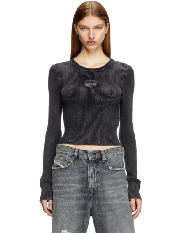 Cropped Jumper With Cut-out Logo