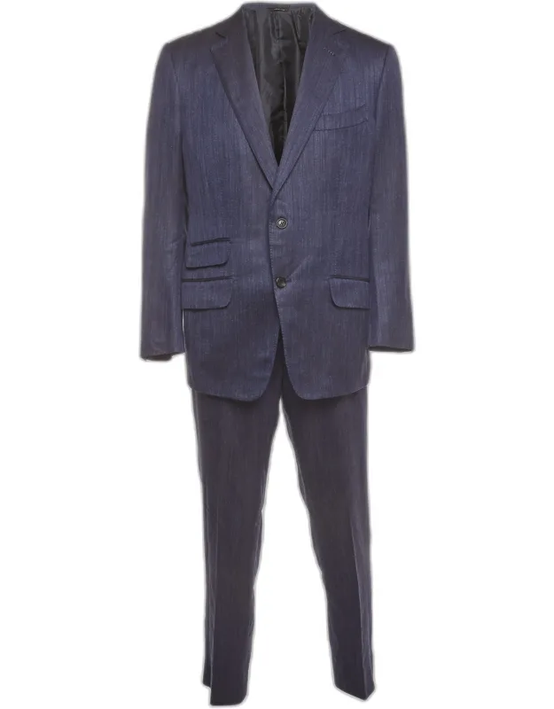Wool Blend Single Breasted Suit