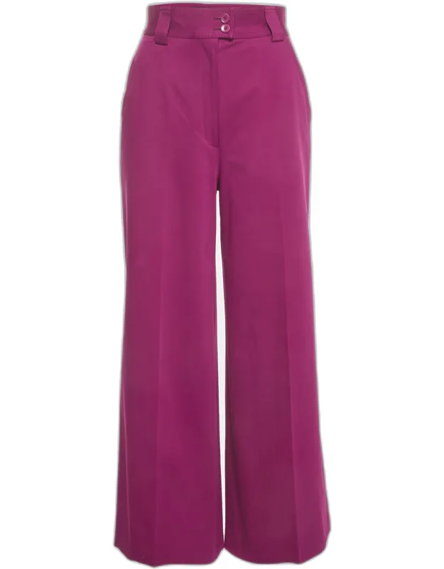 Stretch Cotton Wide Leg Trousers