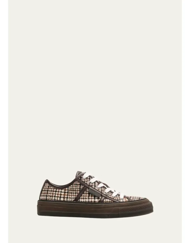 Tweed Leather-trim Sneakers
