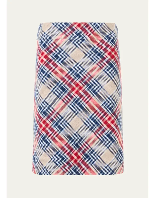 Check Wool-blend Mini Skirt