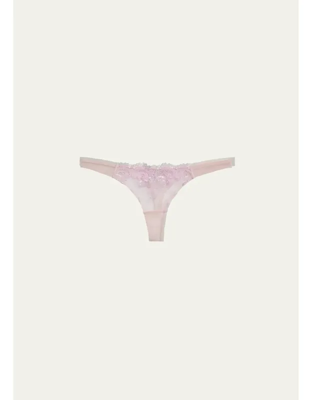 Juliette Embroidered Low-rise Lace Thong
