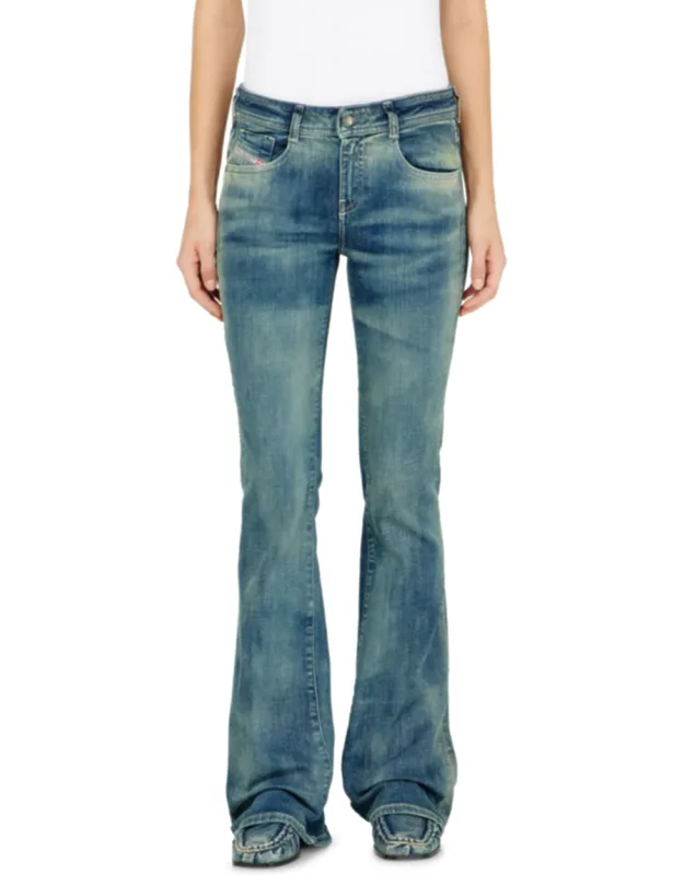 Diesel Bootcut Jeans Low Waist 1969 D-ebbey, Slim Leg, Stretch Denim