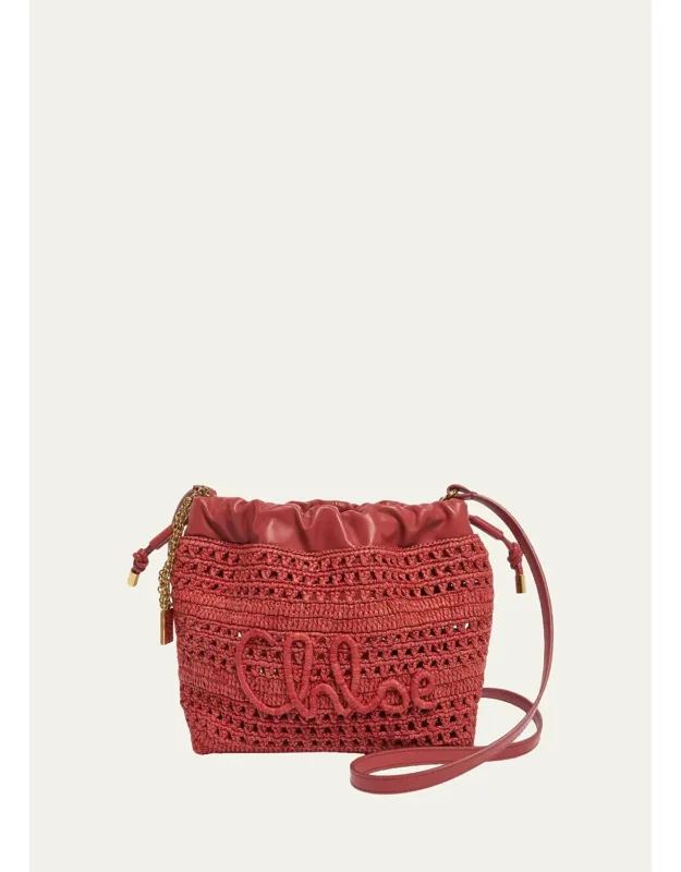 Summer Banana Mini Raffia Top Handle Bag