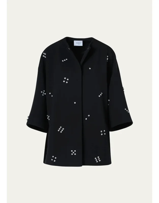 Diamond Dice Dot Wool Car Coat