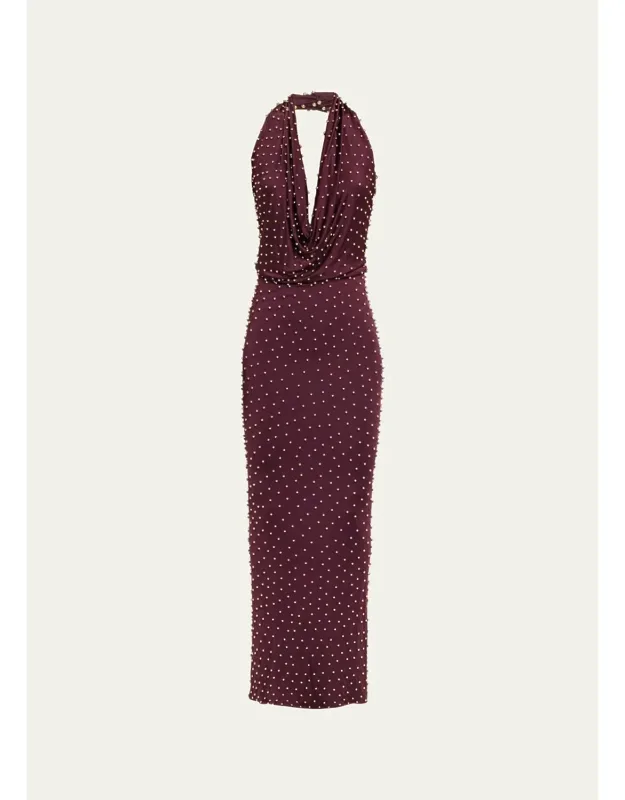 Embellished Jersey Maxi Dress
