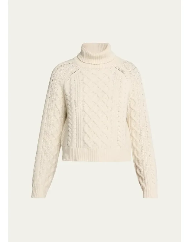 Cable-knit Wool Turtleneck Sweater