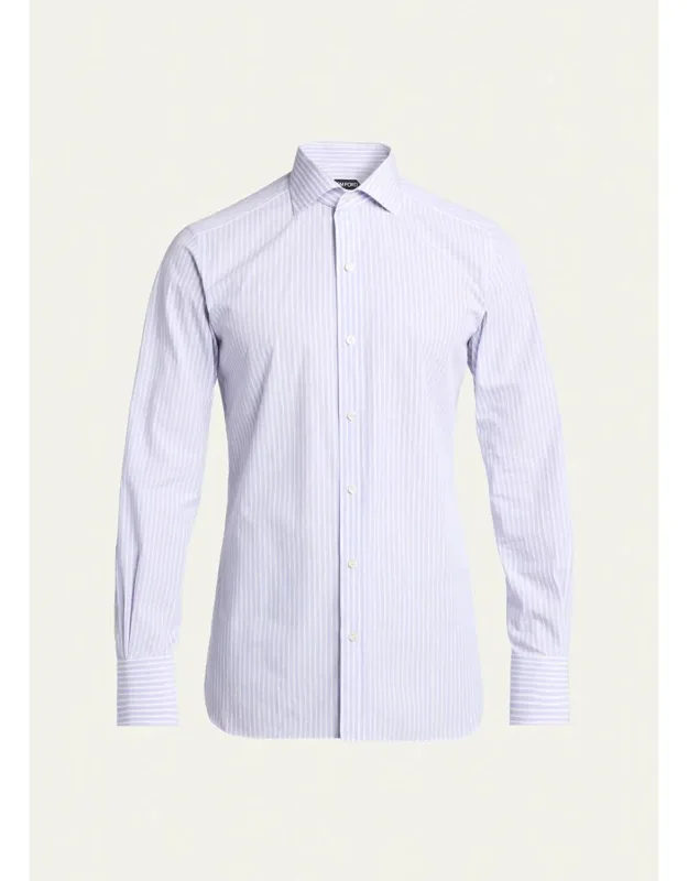 Cotton Pinstripe Slim-fit Dress Shirt