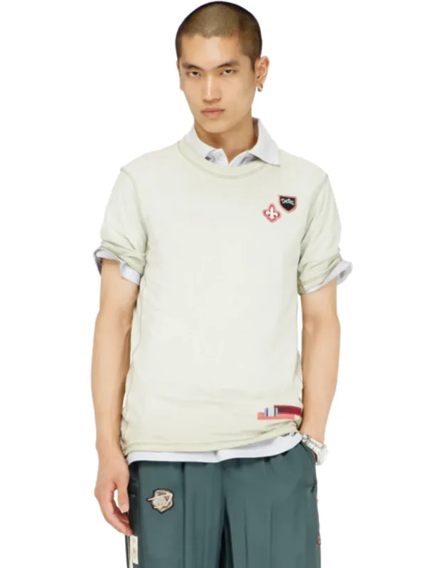 T-shirt With Patches And Microwaffle Sides