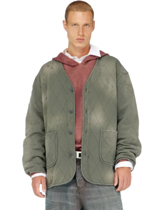 Distressed Quilted Liner Jacket