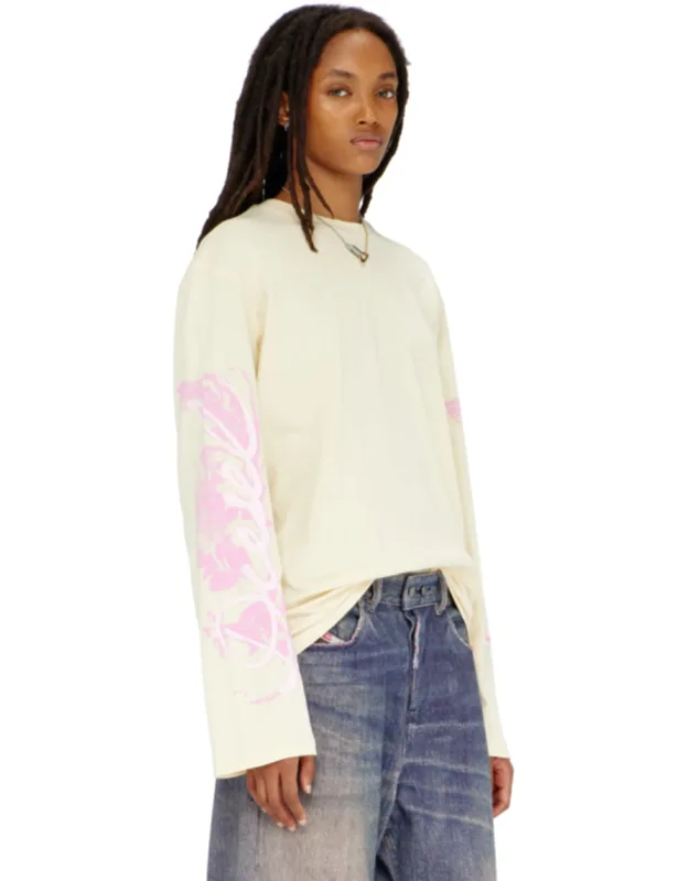 Long-sleeve T-shirt With Graphic Prints And Crystals