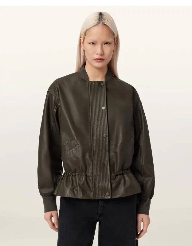 Sofi Leather Bomber Jacket