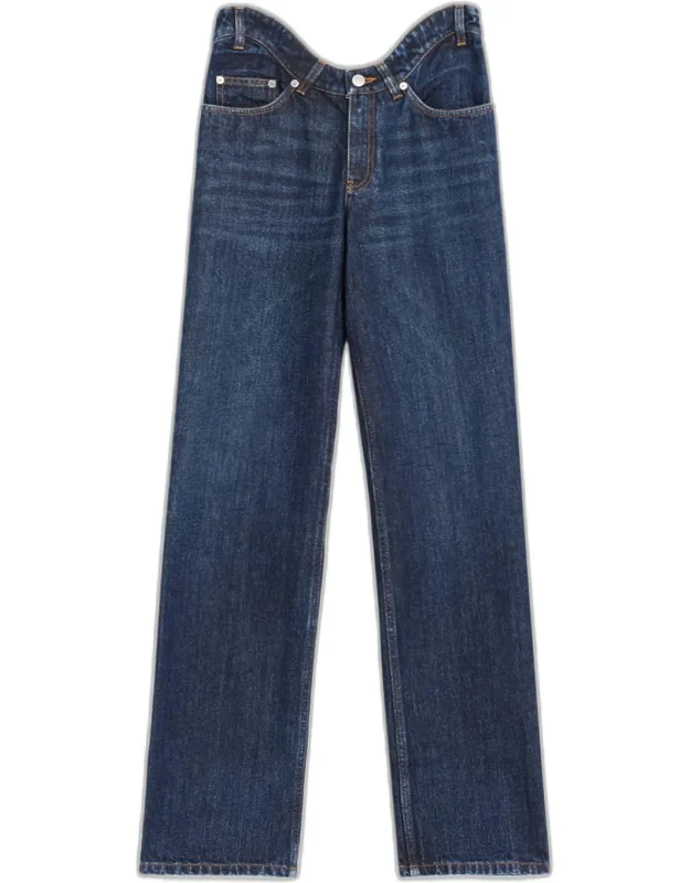 Arched Waist Straight-leg Jeans