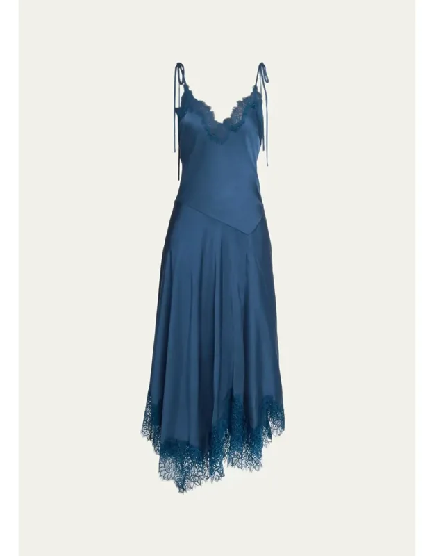 Satin Lace Maxi Dress