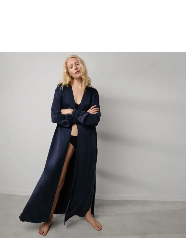 Washable Silk Long Robe