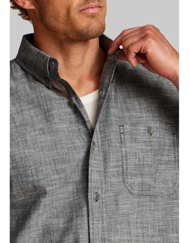 Weatherproof Vintage Traditional Fit Faux Linen Button Up Shirt