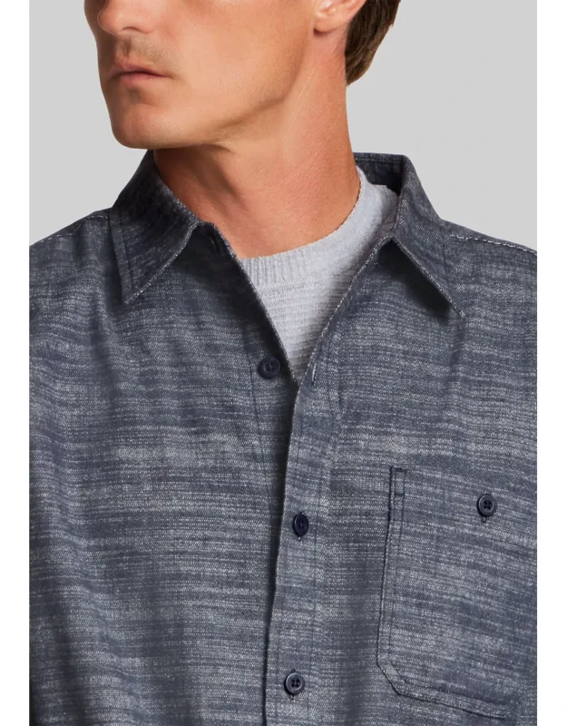 Weatherproof Vintage Traditional Fit Peached Slub Solid Button Up Shirt