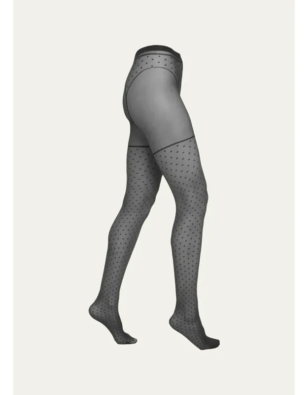 Dotted Garter Belt Tights