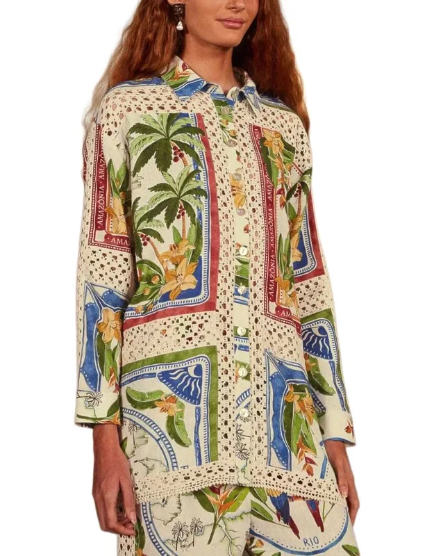 Tropical Destination Crochet Shirt